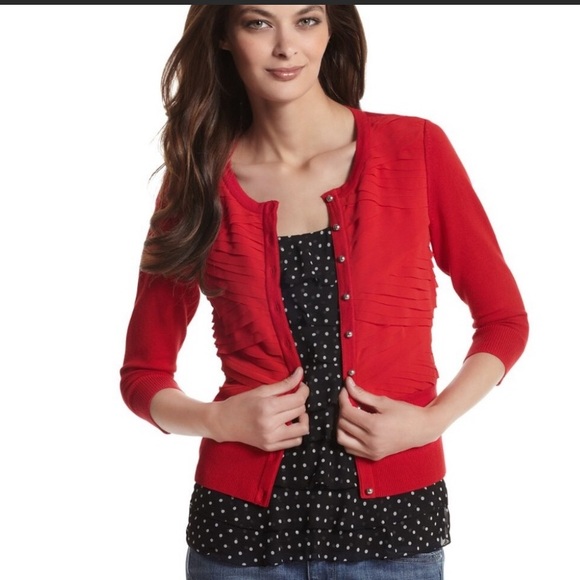 White House Black Market Sweaters - WHITE HOUSE BLACK MARKET RED SWEATER